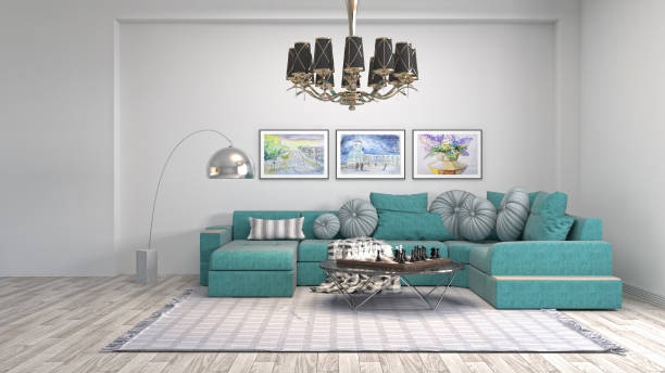 istock Interior living room. 3d illustration 943682422