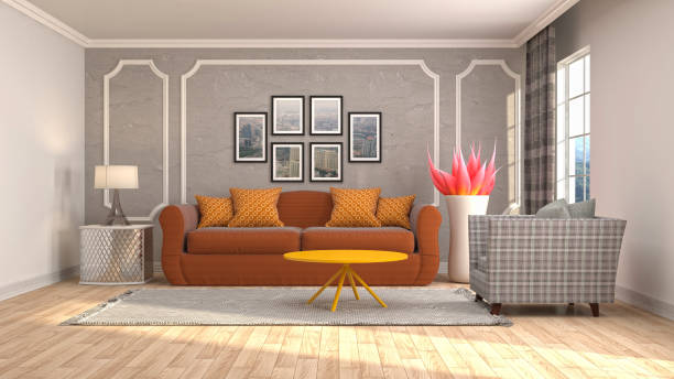 istock Interior living room. 3d illustration 943682546