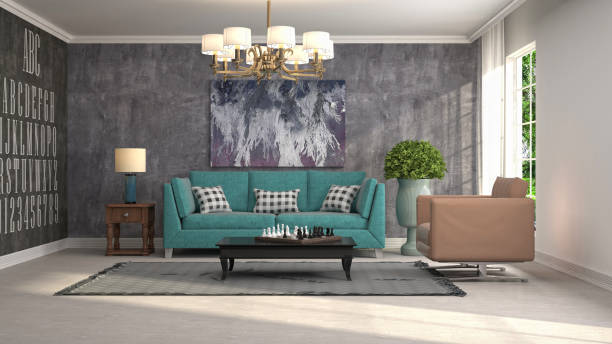 istock Interior living room. 3d illustration 943682616
