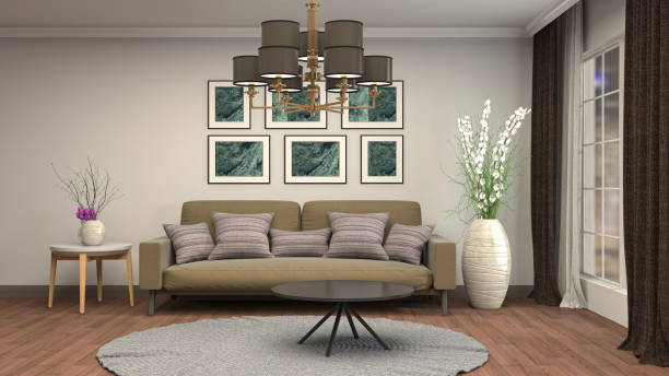 istock Interior living room. 3d illustration 943682668