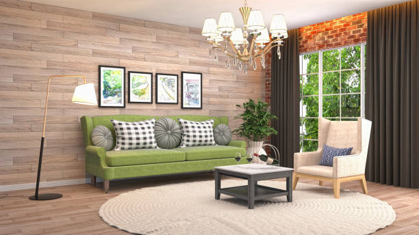 istock Interior living room. 3d illustration 943685200