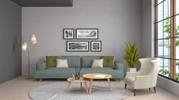istock Interior living room. 3d illustration 943685422