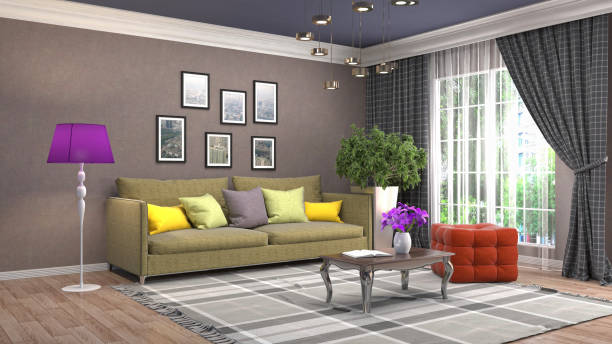 istock Interior living room. 3d illustration 943685480