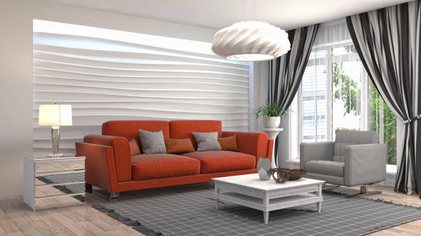 istock Interior living room. 3d illustration 943685736