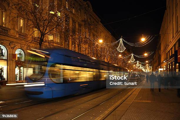 Zagreb Streets In Christmas Croatia Stock Photo - Download Image Now - Zagreb, Cable Car, Speed