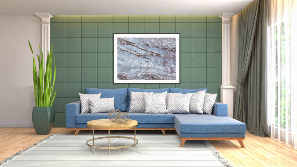 istock Interior living room. 3d illustration 943688508