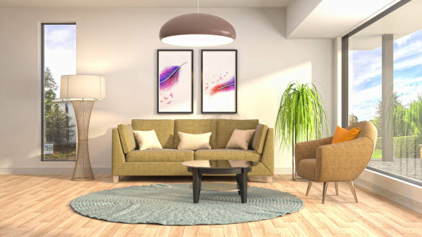 istock Interior living room. 3d illustration 943688574