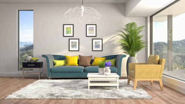 istock Interior living room. 3d illustration 943688790