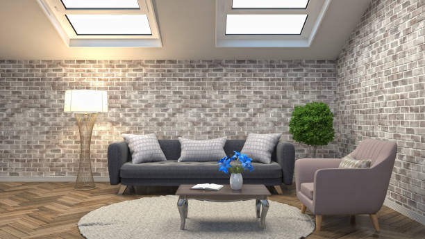 istock Interior living room. 3d illustration 943689004