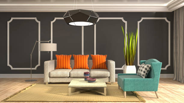 istock Interior living room. 3d illustration 943689024