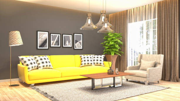 istock Interior living room. 3d illustration 943691528