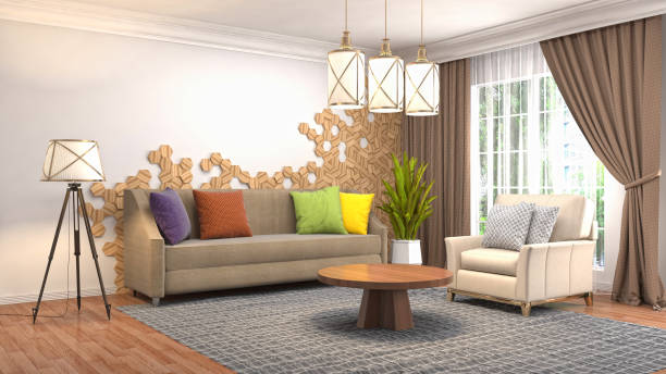 istock Interior living room. 3d illustration 943691642