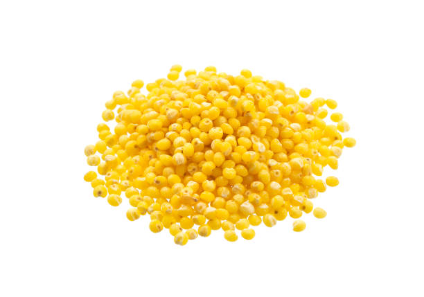istock Heap of millet isolated on white background 943693876