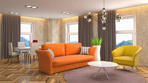 istock Interior living room. 3d illustration 943696930