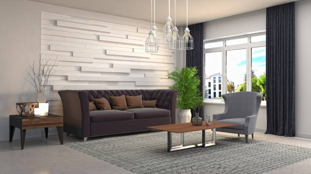 istock Interior living room. 3d illustration 943697480