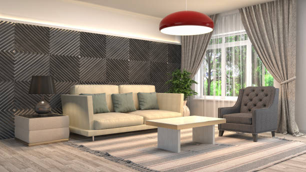 istock Interior living room. 3d illustration 943697906