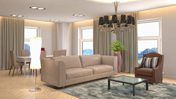 istock Interior living room. 3d illustration 943697972