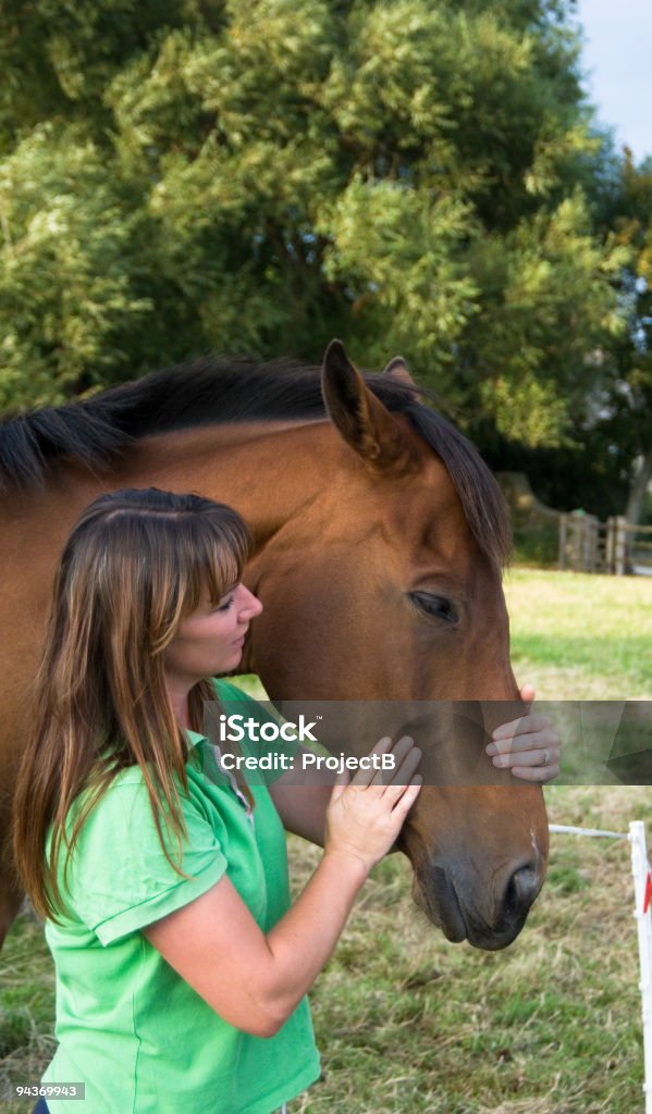 Mulheres e cavalo, - Foto de stock de Cavalo - Família do cavalo royalty-free