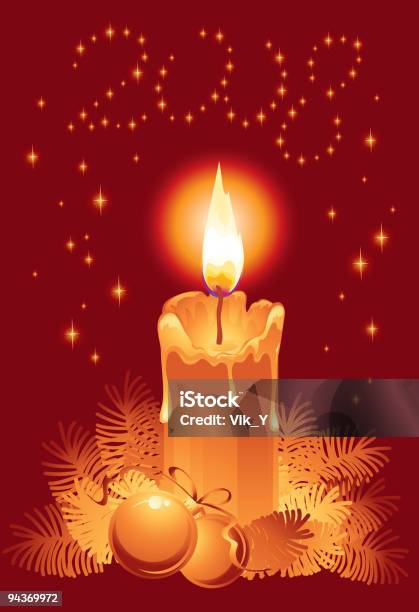 Candle - Arte vetorial de stock e mais imagens de Agulha - Parte de planta - Agulha - Parte de planta, Amarelo, Bola de Árvore de Natal