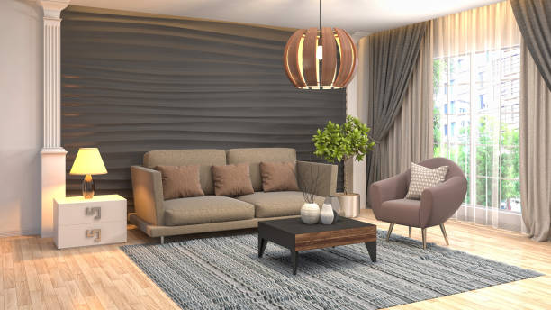 istock Interior living room. 3d illustration 943700610
