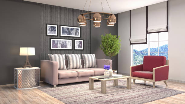 istock Interior living room. 3d illustration 943700700