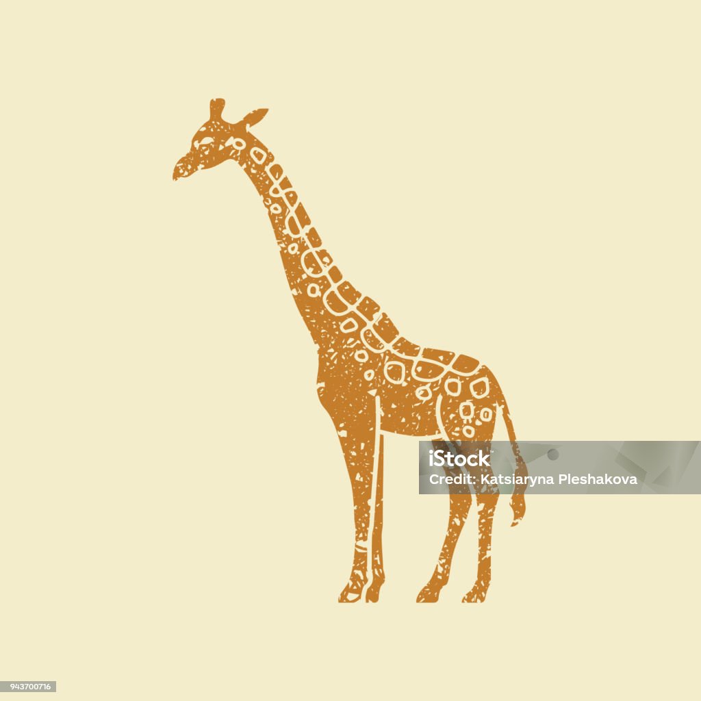 Icône simple d’une girafe. - clipart vectoriel de Girafe libre de droits