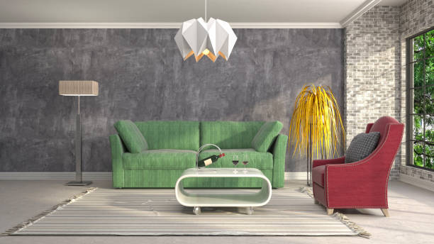 istock Interior living room. 3d illustration 943700750