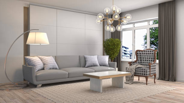 istock Interior living room. 3d illustration 943700940