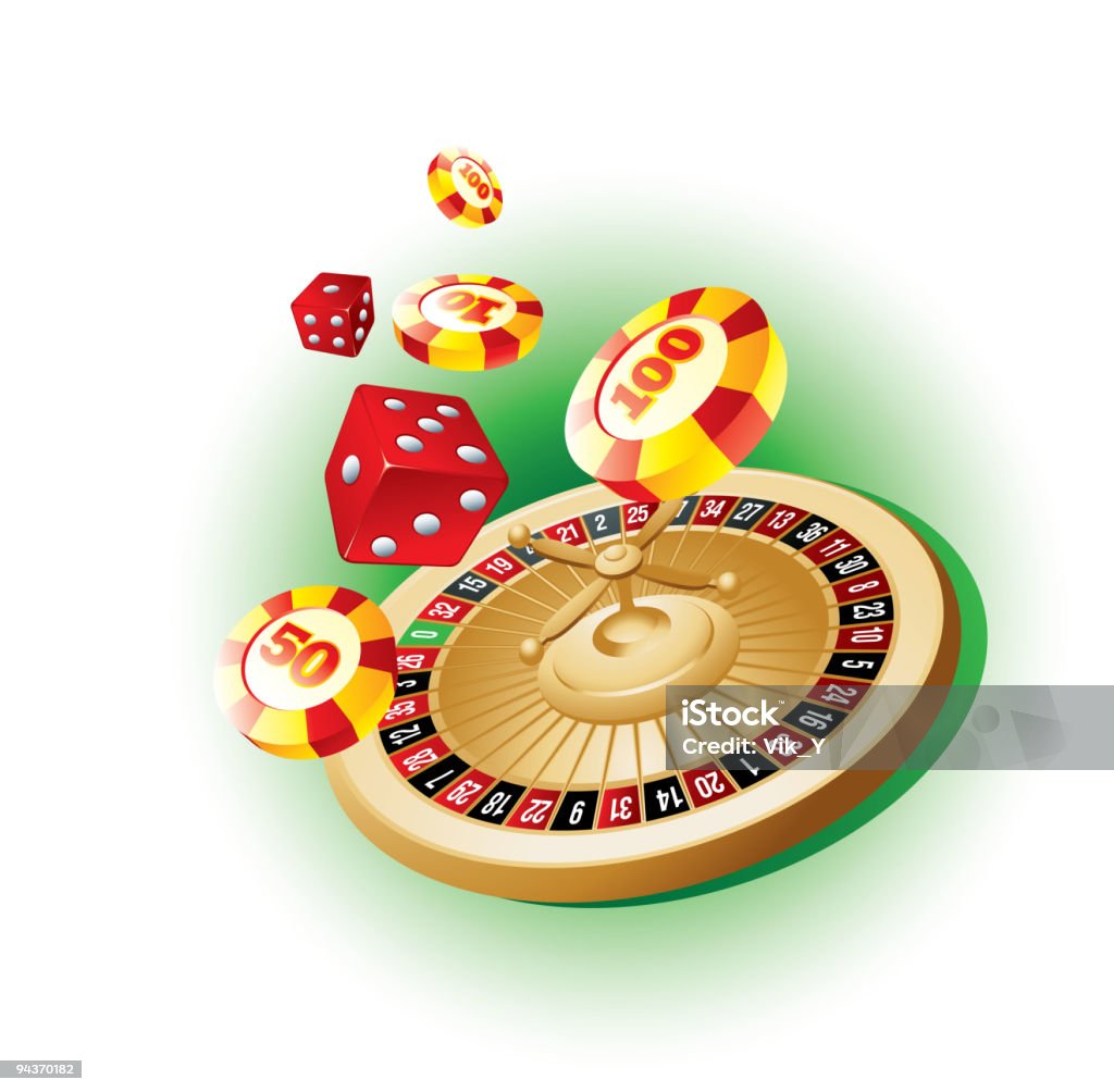 Казино Азартные игры - Векторная графика Колесо рулетки роялти-фри