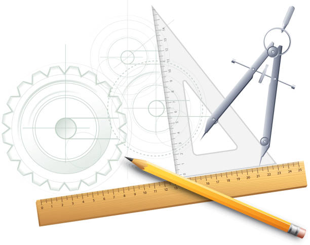 ilustrações, clipart, desenhos animados e ícones de ferramentas de desenho - drawing compass architecture work tool engineering