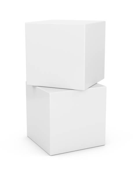 renderowanie białe pola 3d na białym tle - box white cube blank zdjęcia i obrazy z banku zdjęć