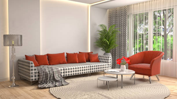 istock Interior living room. 3d illustration 943709108