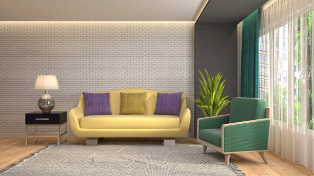 istock Interior living room. 3d illustration 943709156