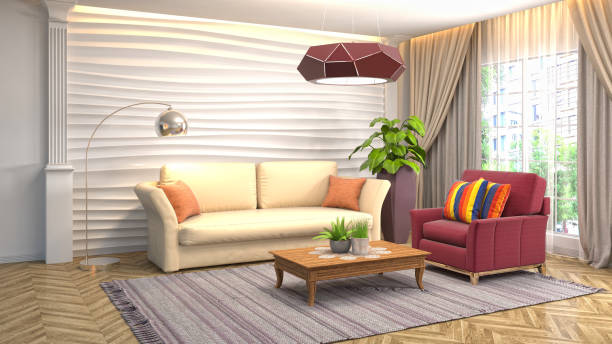 istock Interior living room. 3d illustration 943709182