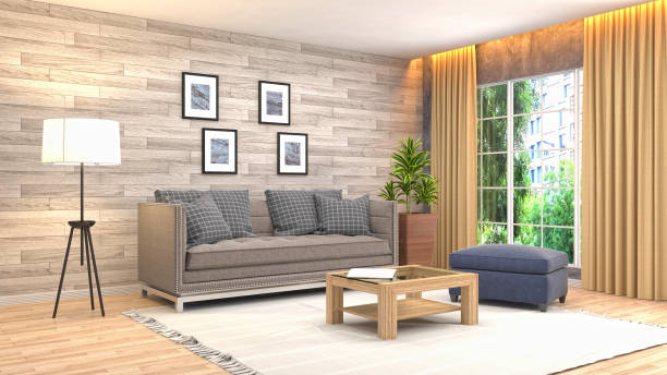 istock Interior living room. 3d illustration 943709190