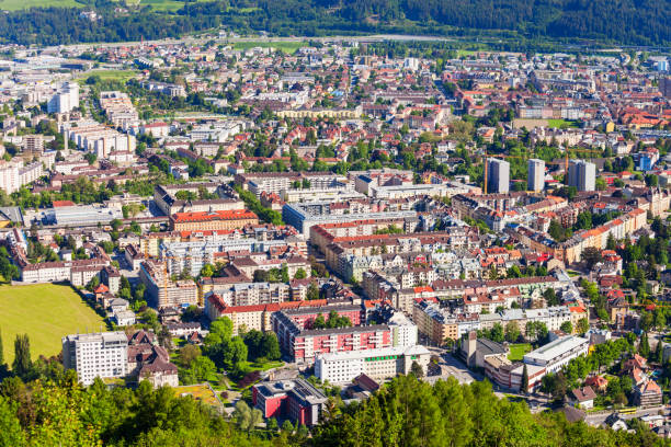 istock Innsbruck aerial panoramic view 943709706