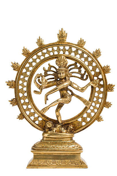 shiva nataraja-il signore della danza statua isolato - shiva hindu god statue dancing foto e immagini stock