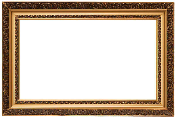 istock Gold plated wooden picture frame isolated 94371207