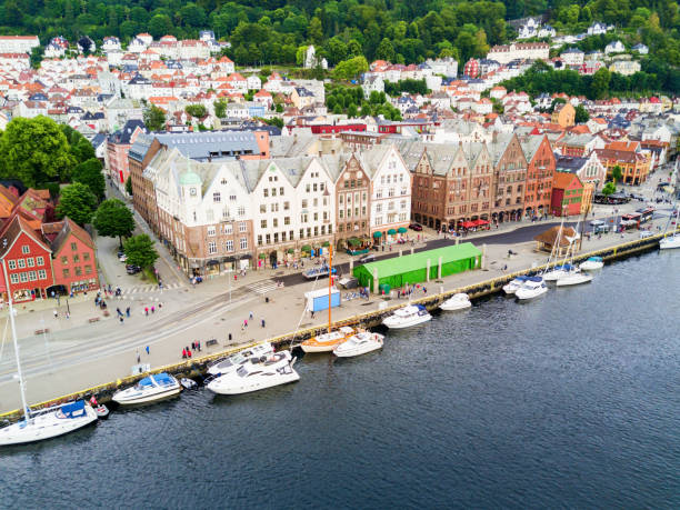 istock Bryggen aerial view, Norway 943718234