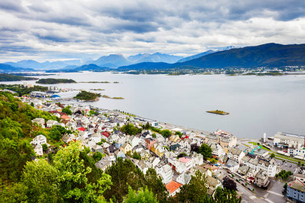 istock Alesund aerial panoramic view 943722682