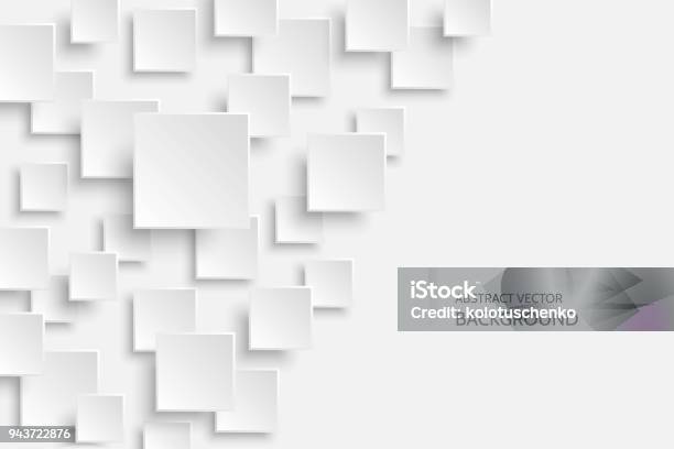 Vector White Modern Abstract Background Stock Illustration - Download Image Now - Backgrounds, Cube Shape, Three Dimensional