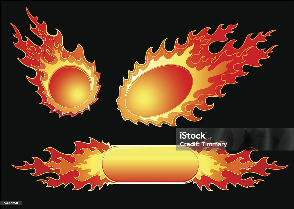 Fuego - arte vectorial de Amarillo - Color libre de derechos