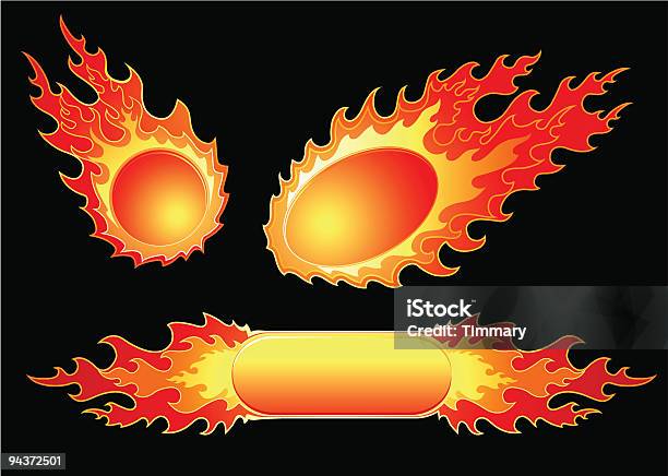 Ilustración de Fuego y más Vectores Libres de Derechos de Amarillo - Color - Amarillo - Color, Arte, Bola de Fuego