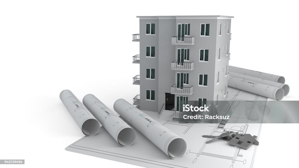 Construction Sign Rendering Construction Project Advertising Concept 3d Rendering Stock Photo ...