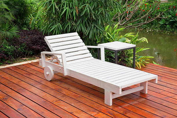 Free Stock Photo of Wooden Deck With Lawn Chairs and Palm Trees ...