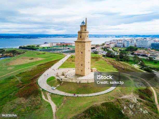 Tower Of Hercules Torre In A Coruna Stock Photo - Download Image Now - Tower, Hercules - Mythological Character, Galicia