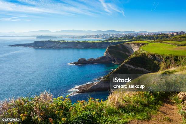 Santander City Cliff Aerial View Stock Photo - Download Image Now - Santander - Spain, Cantabria, Spain