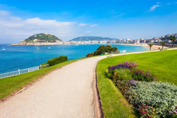 Public park in San Sebastian Donostia city, Basque Country in northern Spain