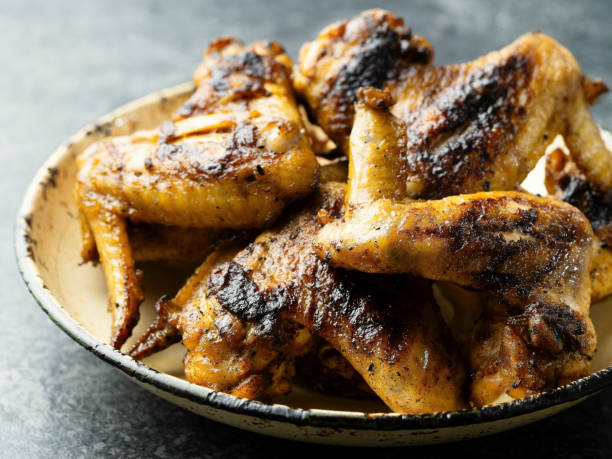 istock plate of barbecue chicken wing 943740446