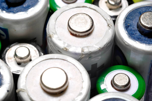 istock Macro texture background different types of old used batteries ready for recycling 943746868